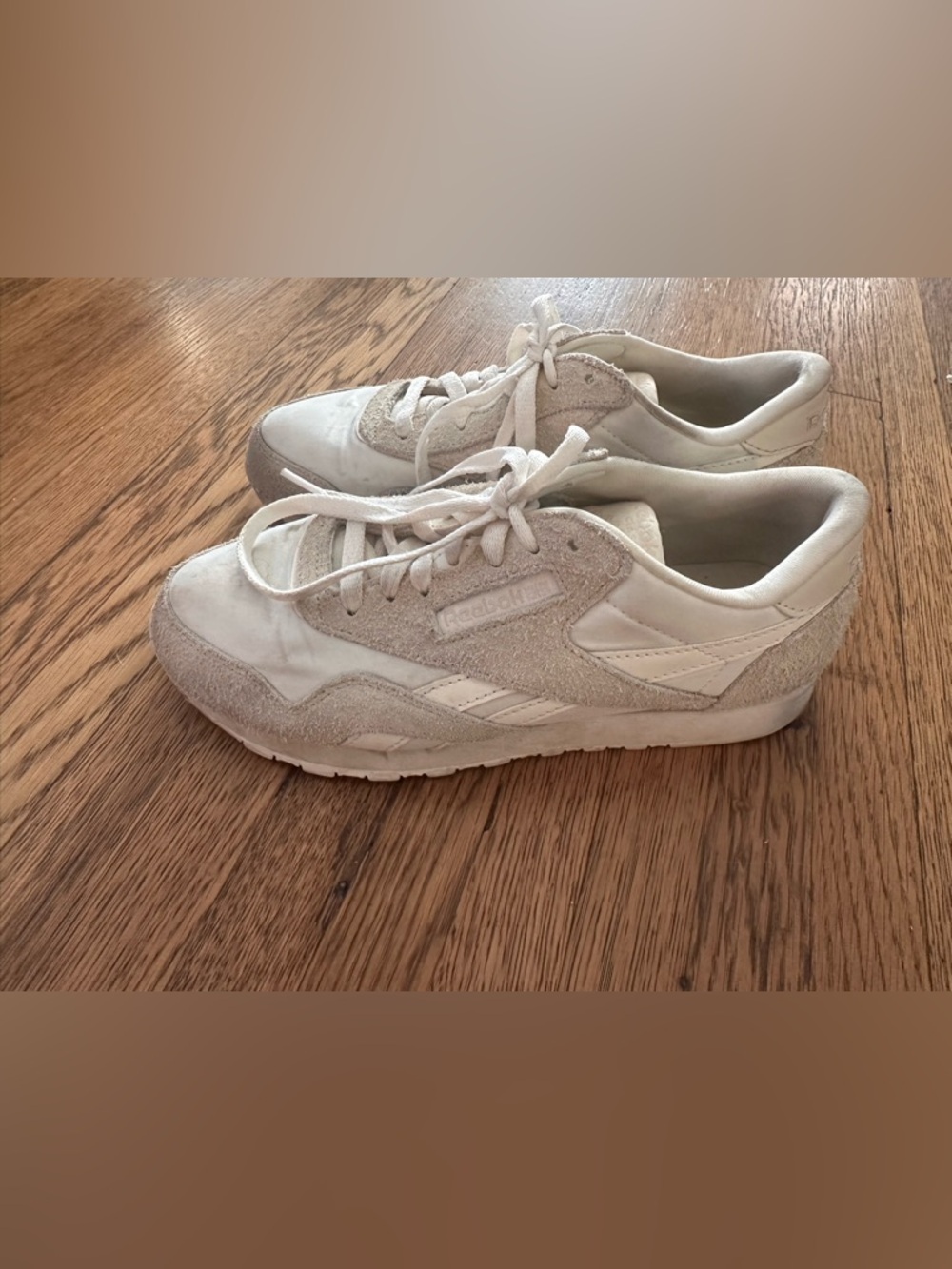 Reebok Women's Cream Suede & Leather Low-Top Sneakers